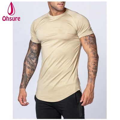 Gym Exercise Wear for Men Bamboo T Shirt Sports Shirt Workout Short Sleeve Printing Casual Print Pattern Knitted Muscle Support