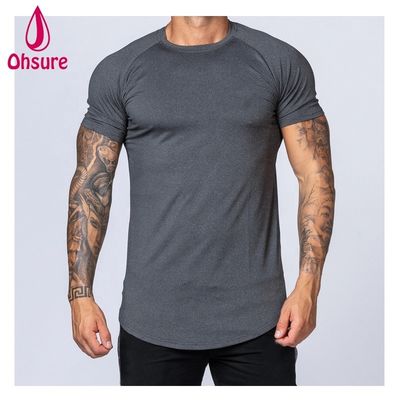 Gym Exercise Wear for Men Bamboo T Shirt Sports Shirt Workout Short Sleeve Printing Casual Print Pattern Knitted Muscle Support