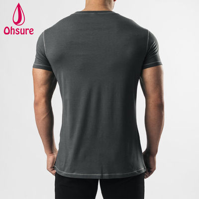 OEM Custom Logo Quick Dry Zig-zag Stitching Sports Top Muscle Fit Men Fitness Gym Training Men&#39;s Shirts Blank Casual Printed