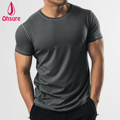 OEM Custom Logo Quick Dry Zig-zag Stitching Sports Top Muscle Fit Men Fitness Gym Training Men&#39;s Shirts Blank Casual Printed
