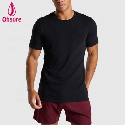 Slim Fit Cotton Spandex Man Gym Tshirt Bodybuilding T Shirt Workout Clothing High Quality Customized for Men Casual Printed