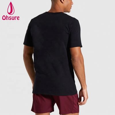 Slim Fit Cotton Spandex Man Gym Tshirt Bodybuilding T Shirt Workout Clothing High Quality Customized for Men Casual Printed