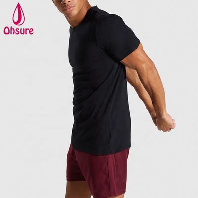 Slim Fit Cotton Spandex Man Gym Tshirt Bodybuilding T Shirt Workout Clothing High Quality Customized for Men Casual Printed