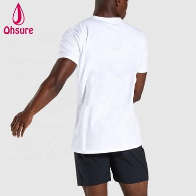 Slim Fit Cotton Spandex Man Gym Tshirt Bodybuilding T Shirt Workout Clothing High Quality Customized for Men Casual Printed