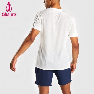 Regular Slim Fit Crew Neck Mens Gym Tshirt Muscle Wear Man Relaxed Sports Tee T Shirt With Side Splits Plain Casual Printed