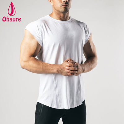 Printprinting Sleeveless Tee Raw Cut Arm Mens Workout Clothing Training Gym Top Mens T-shirts Casual Blank Tshirt Blank Shirts