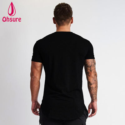 High Quality Summer Mens Sport Gym Running Quick Dry Black Mens Solid Color Fitness T-shirt