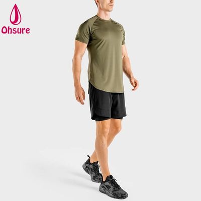 New Arrival Lightweight Breathable Athletic  Men Fitness Quick-dry Fabric Spandex Elastane Men's Clothing t Shirts