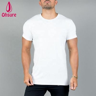 Custom Printing Sports Short Sleeve Mens Workout Gym T Shirt Fitness Gym Compression Black Casual Print Pattern Knitted OEM