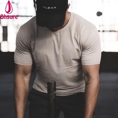 Gym Sport Shirt Men Fitness Running T-shirt Man Dry-fit Short Sleeve Training T Shirt Mens