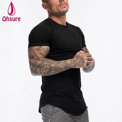 Custom Cotton Spandex Fitness Mens Gym Tshirt Clothing Army Green Short Sleeve Plain Workout t Shirt Men
