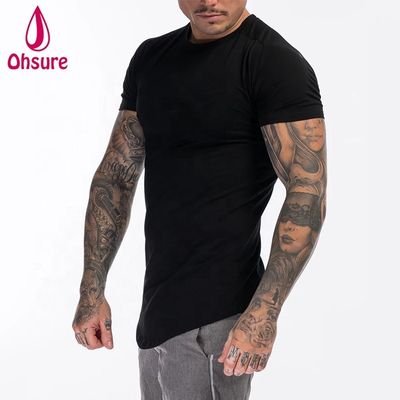 Custom Cotton Spandex Fitness Mens Gym Tshirt Clothing Army Green Short Sleeve Plain Workout t Shirt Men