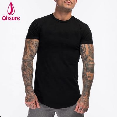 Custom Cotton Spandex Fitness Mens Gym Tshirt Clothing Army Green Short Sleeve Plain Workout t Shirt Men