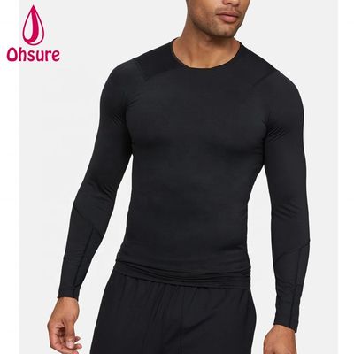 Hot Sale Wholesale Gym Wear Slim Fit Men Compression Shirt Men Sports Wear Men's Long Sleeve T Shirts Jersey Blank Casual O-neck