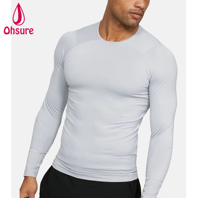 Hot Sale Wholesale Gym Wear Slim Fit Men Compression Shirt Men Sports Wear Men's Long Sleeve T Shirts Jersey Blank Casual O-neck