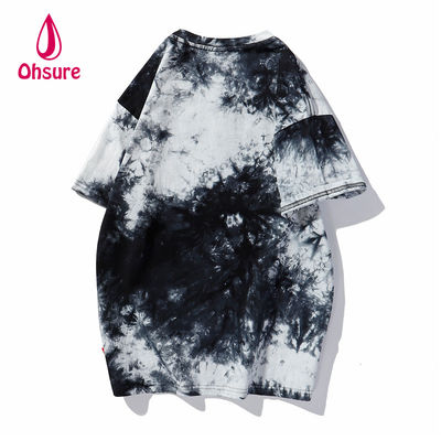 Ohsure 2023 Tee Shirt Customized Washing Cotton Tie-dye T-shirt Streetwear Short Sleeve Summer Unisex Men Casual Print Pattern
