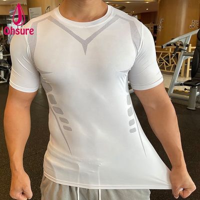 Short Sleeve Close-fitting Sweat Absorption T-shirt Wholesale Custom New Design Men&#39 s Sports Gym Running Sports Casual Woven