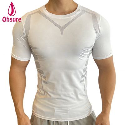 Short Sleeve Close-fitting Sweat Absorption T-shirt Wholesale Custom New Design Men&#39 s Sports Gym Running Sports Casual Woven