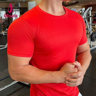 Ohsure Men Summer Short Sleeve T-shirt Cold Silk Recycled High Quality Xylitol Cotton Custom Private Logo Gym T-shirts for Men