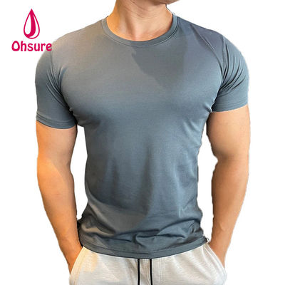 Ohsure Men Summer Short Sleeve T-shirt Cold Silk Recycled High Quality Xylitol Cotton Custom Private Logo Gym T-shirts for Men