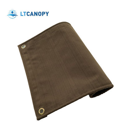 Litong Customized Breathable Water-Resistant Organic Silicon Coated Canvas Tent Truck Awning Brown Color Canvas