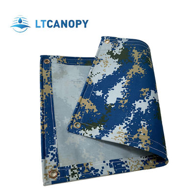 Litong Wholesale Waterproof Canvas Fabric Painting Blue Camouflage Organic Silicon Canvas Tarpaulin