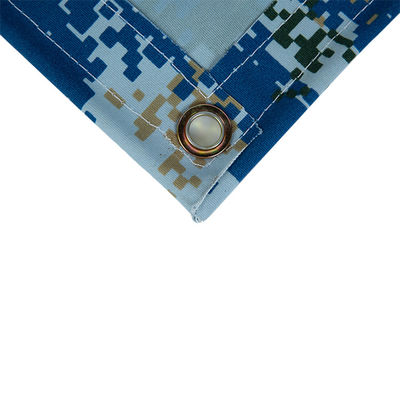 Litong Wholesale Waterproof Canvas Fabric Painting Blue Camouflage Organic Silicon Canvas Tarpaulin