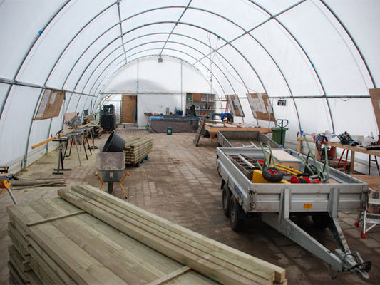 Customized Outdoor Waterproof Awning PVC Fabric Poly Tunnel Shipping Container Shelter